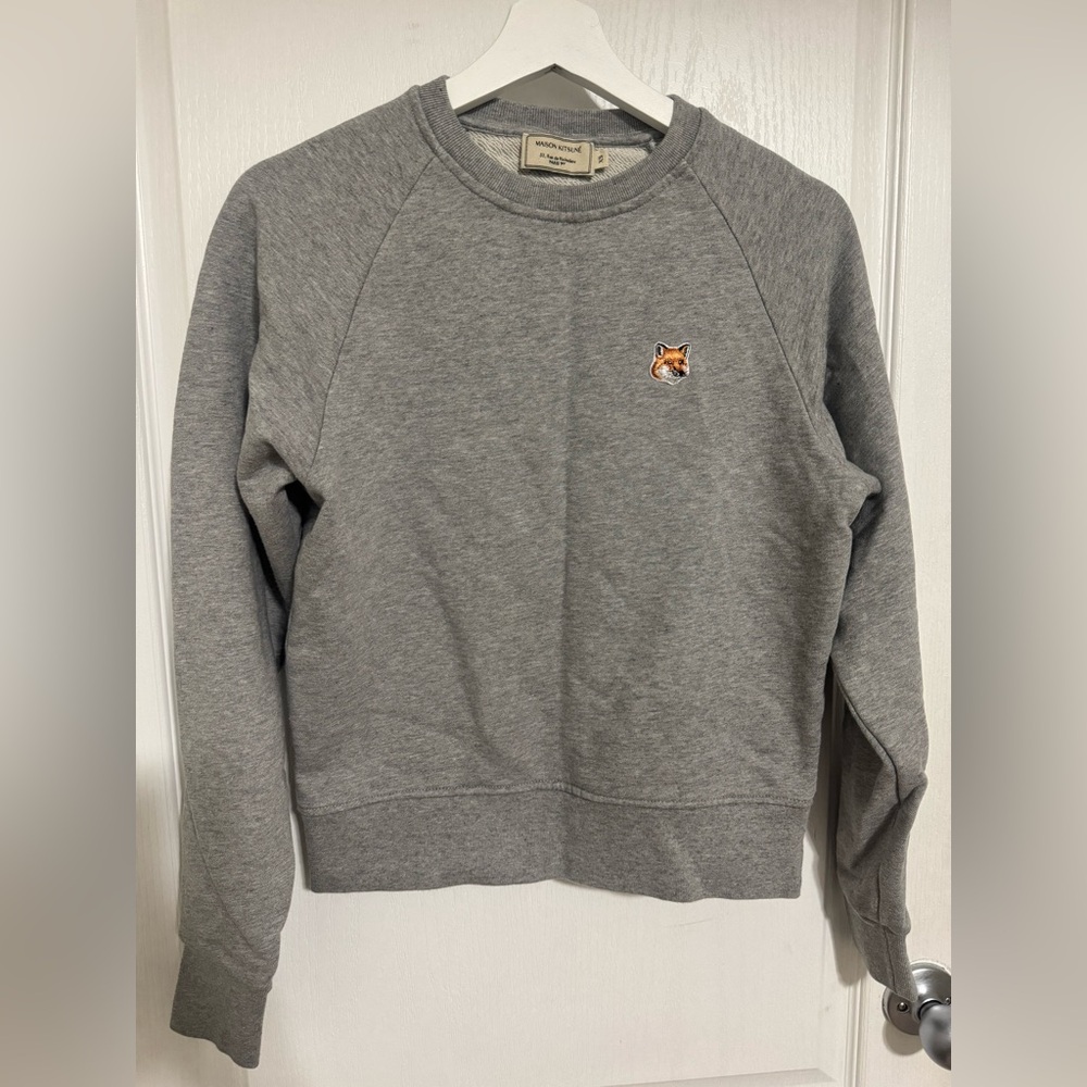 MAISON KITSUNE Gray Fox Head Sweatshirt